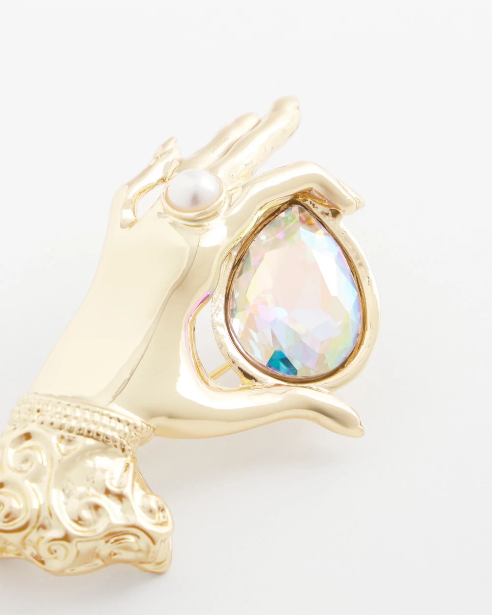 Chico's Fortune Teller Gem Brooch Gold