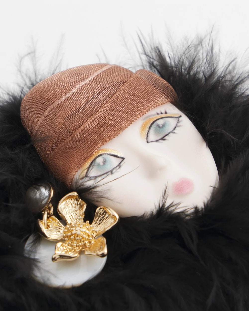 Chico's Feathered Lady Brooch Multi
