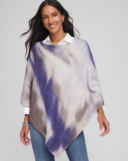 Chico's Convertible Knit Poncho English Cream