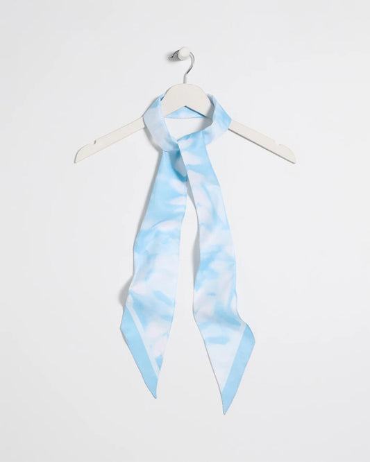 Chico's Palm Tie-Dye Skinny Scarf Alabaster