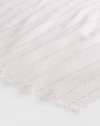 Chico's Lurex Oblong Scarf White