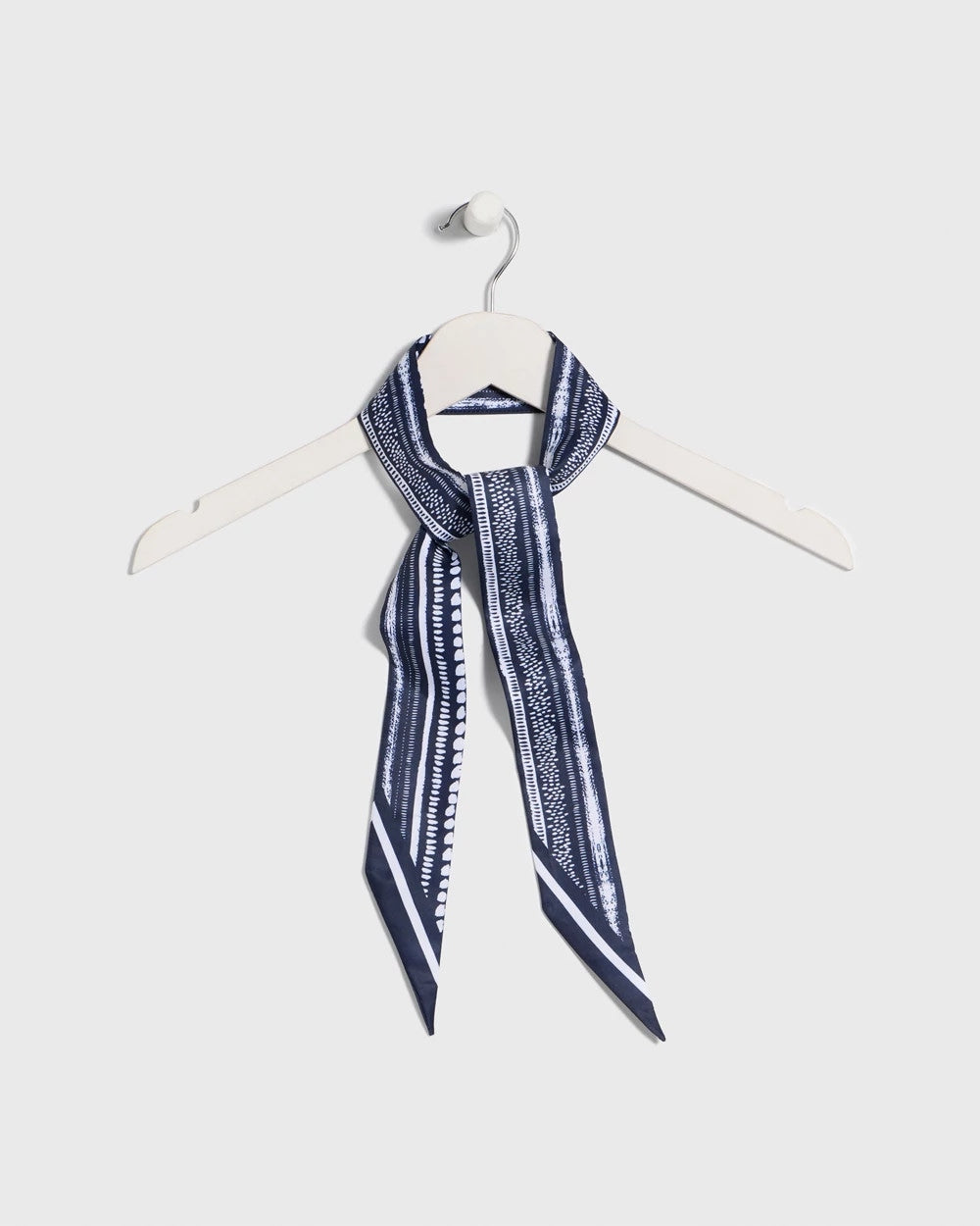 Chico's Printed Skinny Scarf Navy