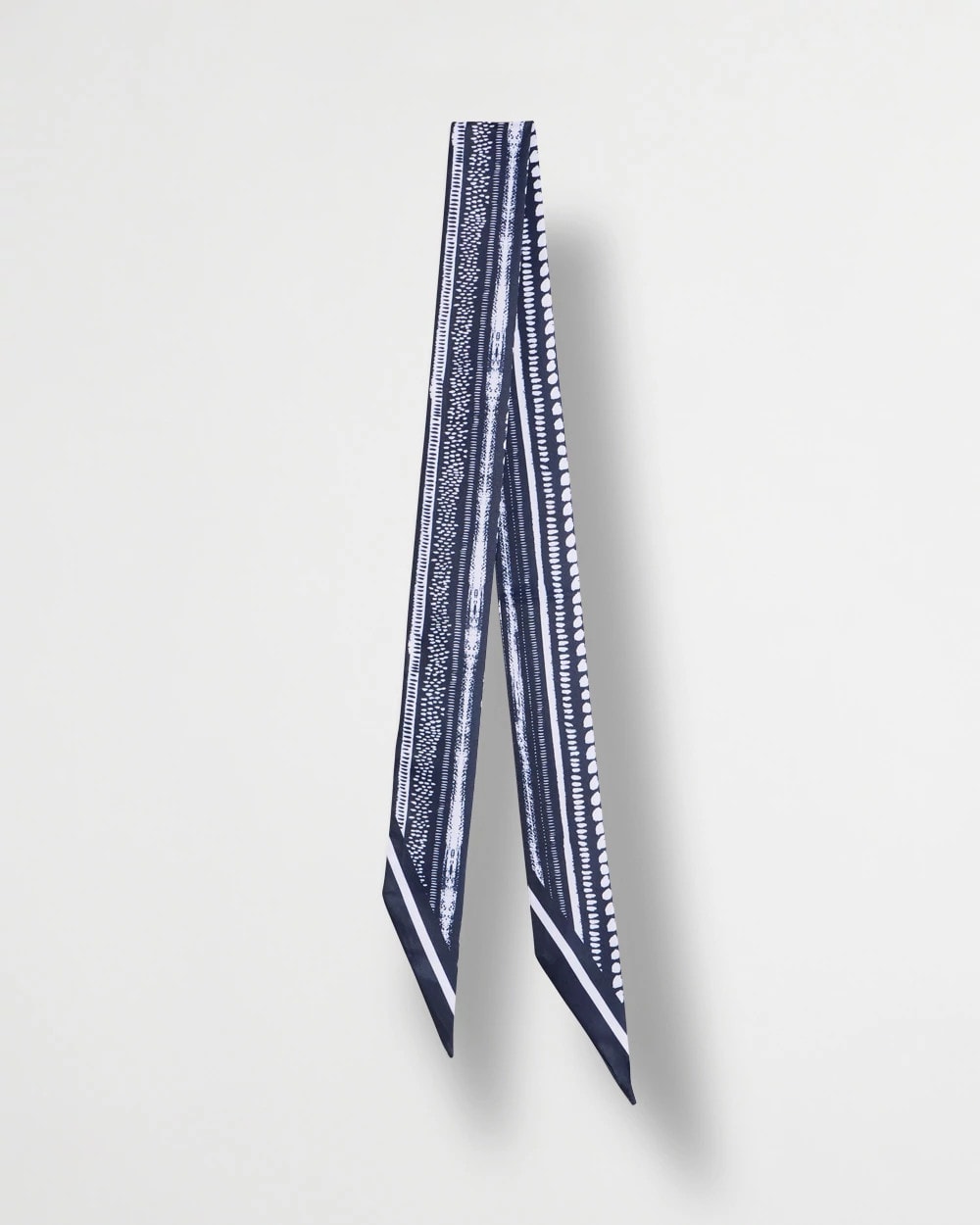 Chico's Printed Skinny Scarf Navy