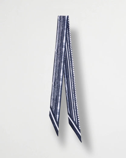 Chico's Printed Skinny Scarf Navy