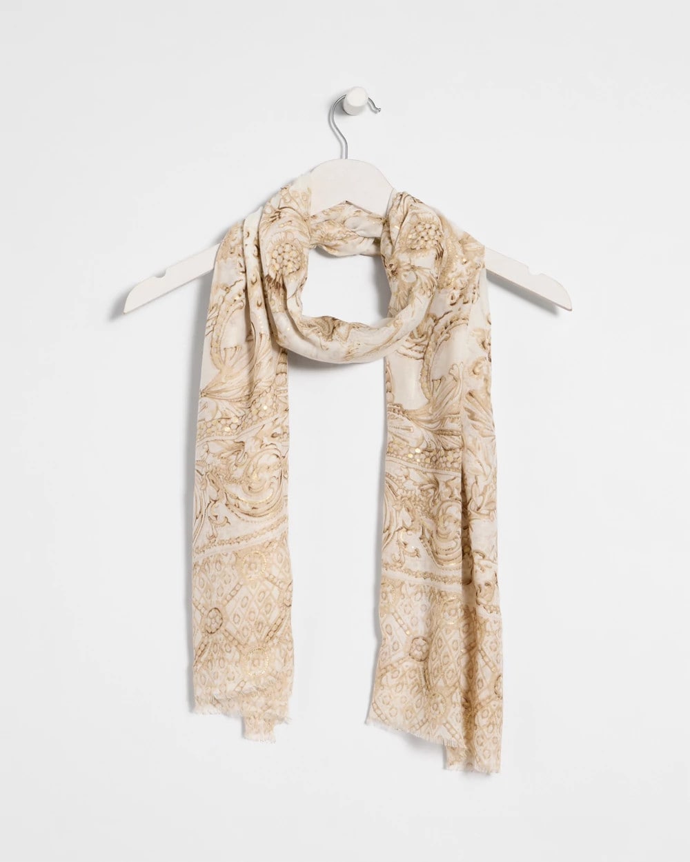 Chico's Foiled Oblong Scarf Neutral