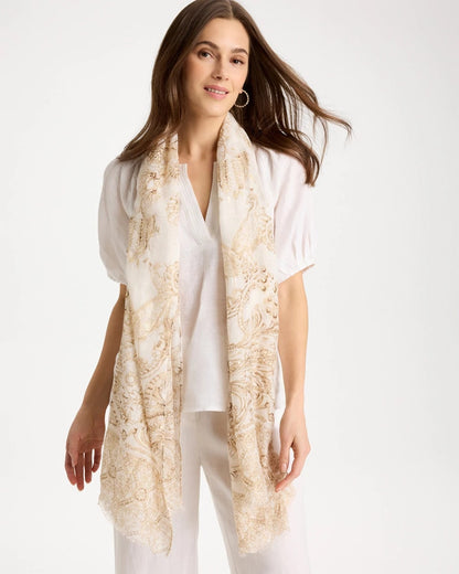Chico's Foiled Oblong Scarf Neutral