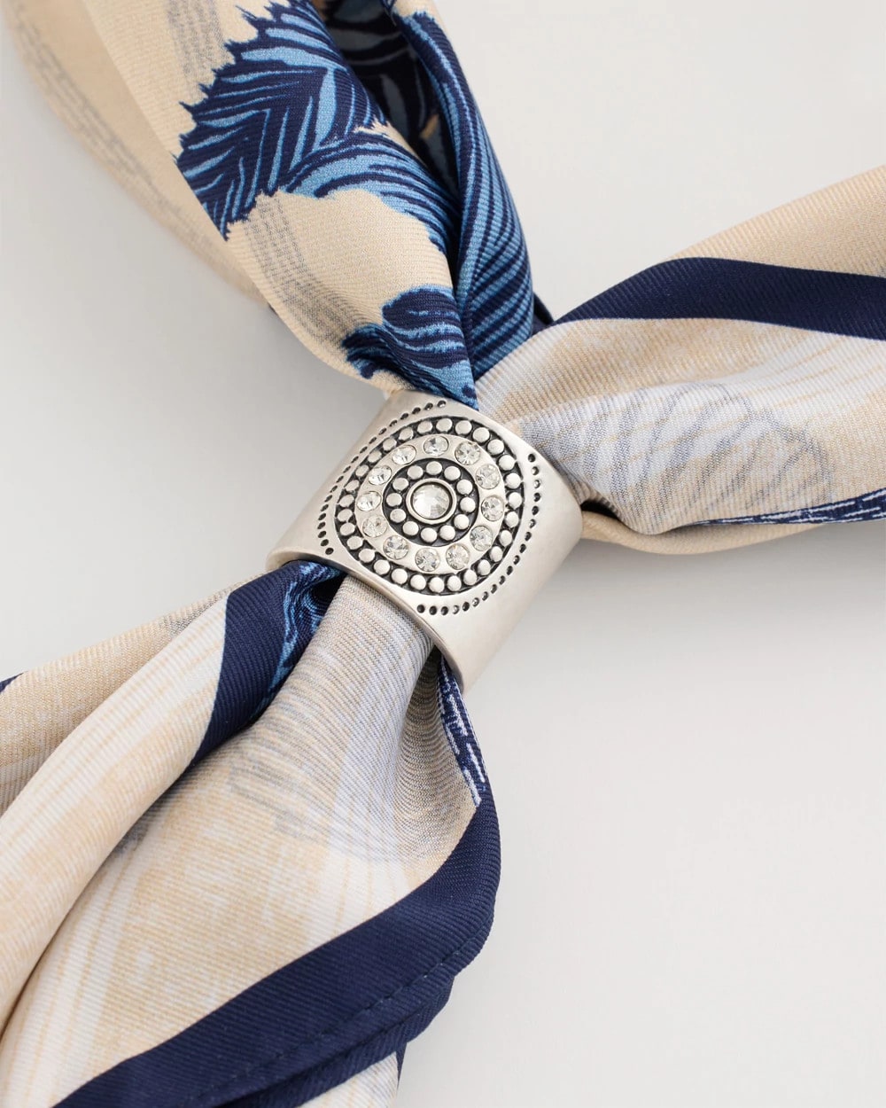 Chico's Medallion Motif Scarf Ring Silver