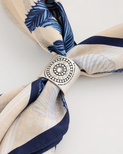 Chico's Medallion Motif Scarf Ring Silver