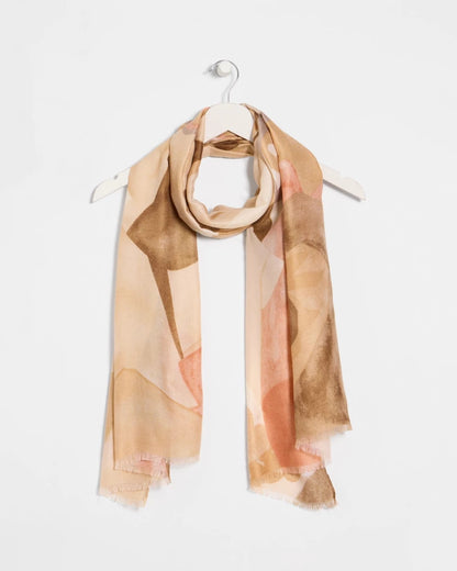 Chico's Neutral Floral Oblong Scarf Neutral