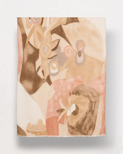 Chico's Neutral Floral Oblong Scarf Neutral
