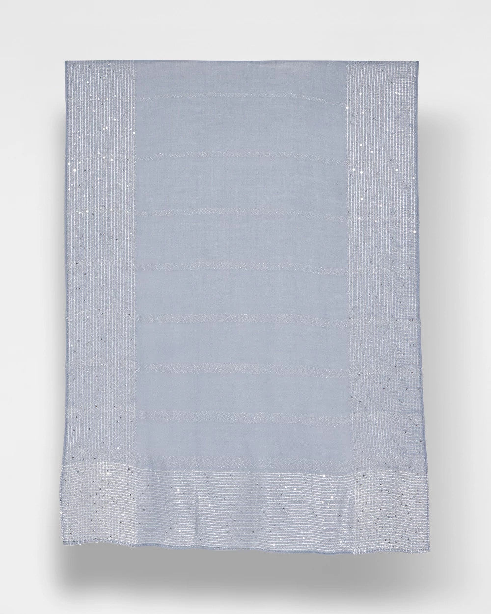 Chico's Lurex Trim Oblong Scarf Blue