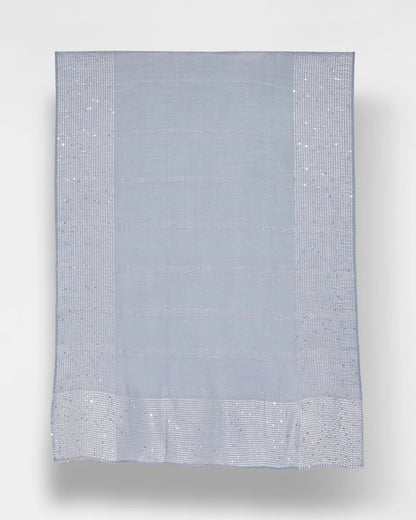 Chico's Lurex Trim Oblong Scarf Blue