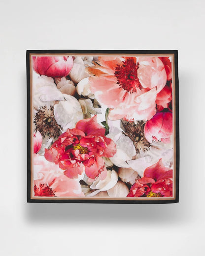 Chico's Botanic Burst Square Scarf Ecru