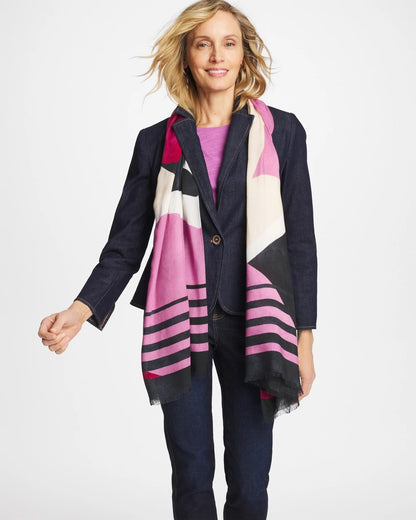 Chico's Berry Compote Oblong Scarf Berry Compote
