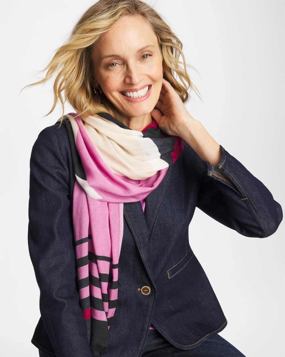 Chico's Berry Compote Oblong Scarf Berry Compote