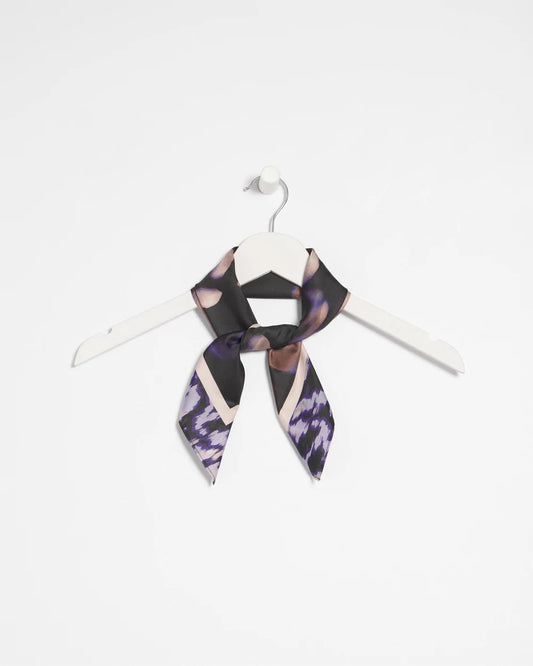 Chico's Fjord Flora Square Neckerchief Scarf Black