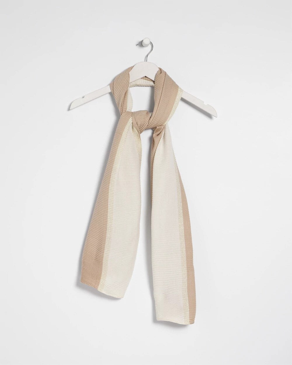 Chico's Ombre Pleated Oblong Scarf Neutral