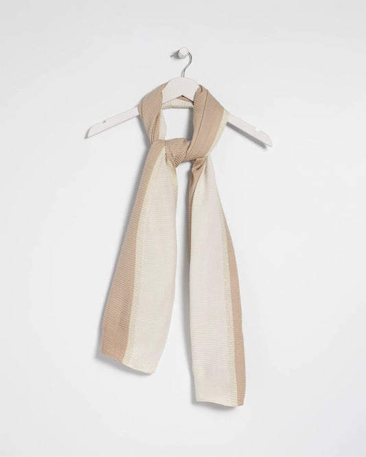 Chico's Ombre Pleated Oblong Scarf Neutral