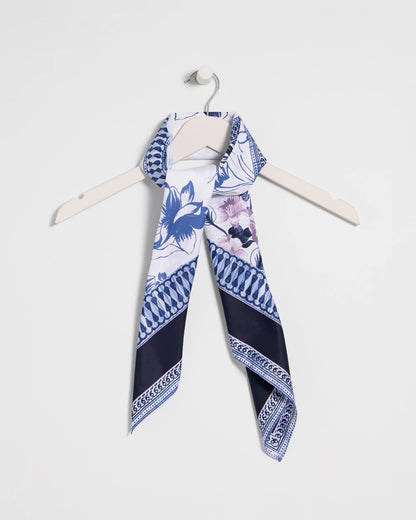 Chico's Ellie Sprigs Square Scarf Amparo Blue