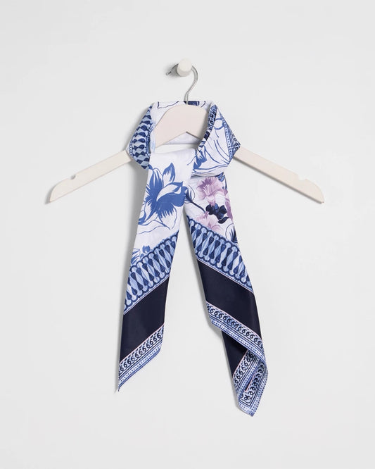 Chico's Ellie Sprigs Square Scarf Amparo Blue