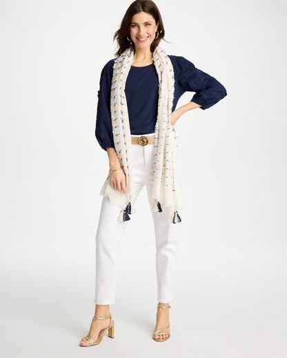 Chico's Fringe Oblong Scarf Multi