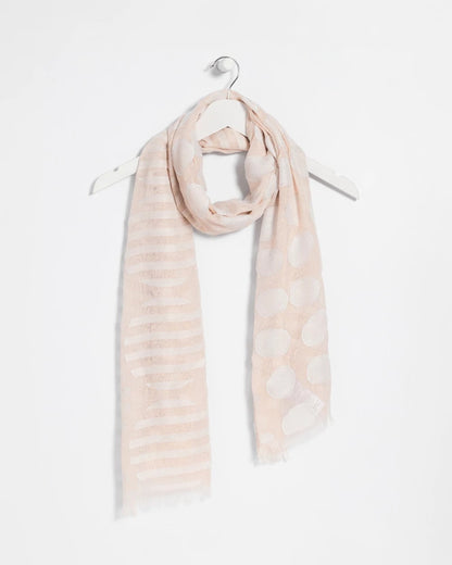 Chico's Neutral Polka Dot Oblong Scarf Neutral