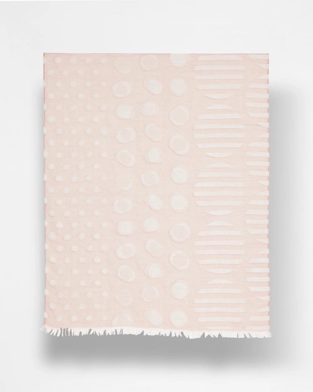Chico's Neutral Polka Dot Oblong Scarf Neutral