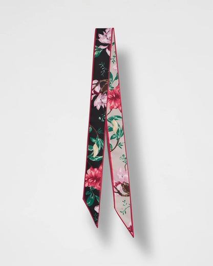 Chico's Kyoto Bloom Skinny Scarf Black