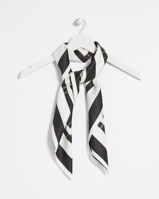 Chico's Graphic Stitch Square Scarf Black