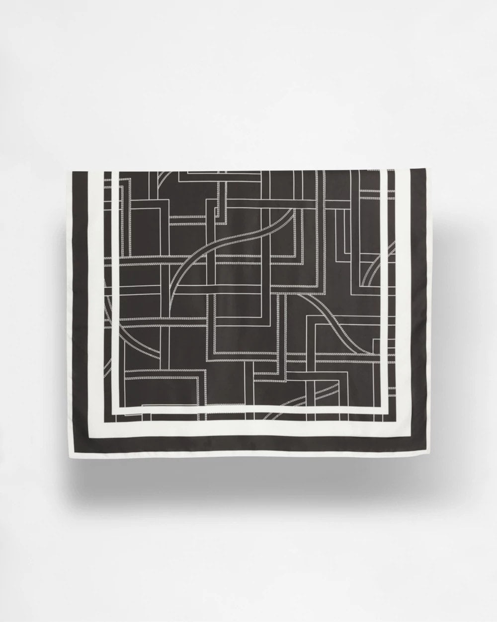 Chico's Graphic Stitch Square Scarf Black