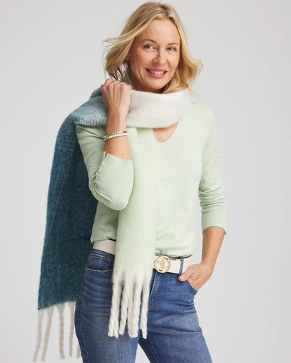 Chico's Cozy Ombre Oblong Scarf Cool Multi