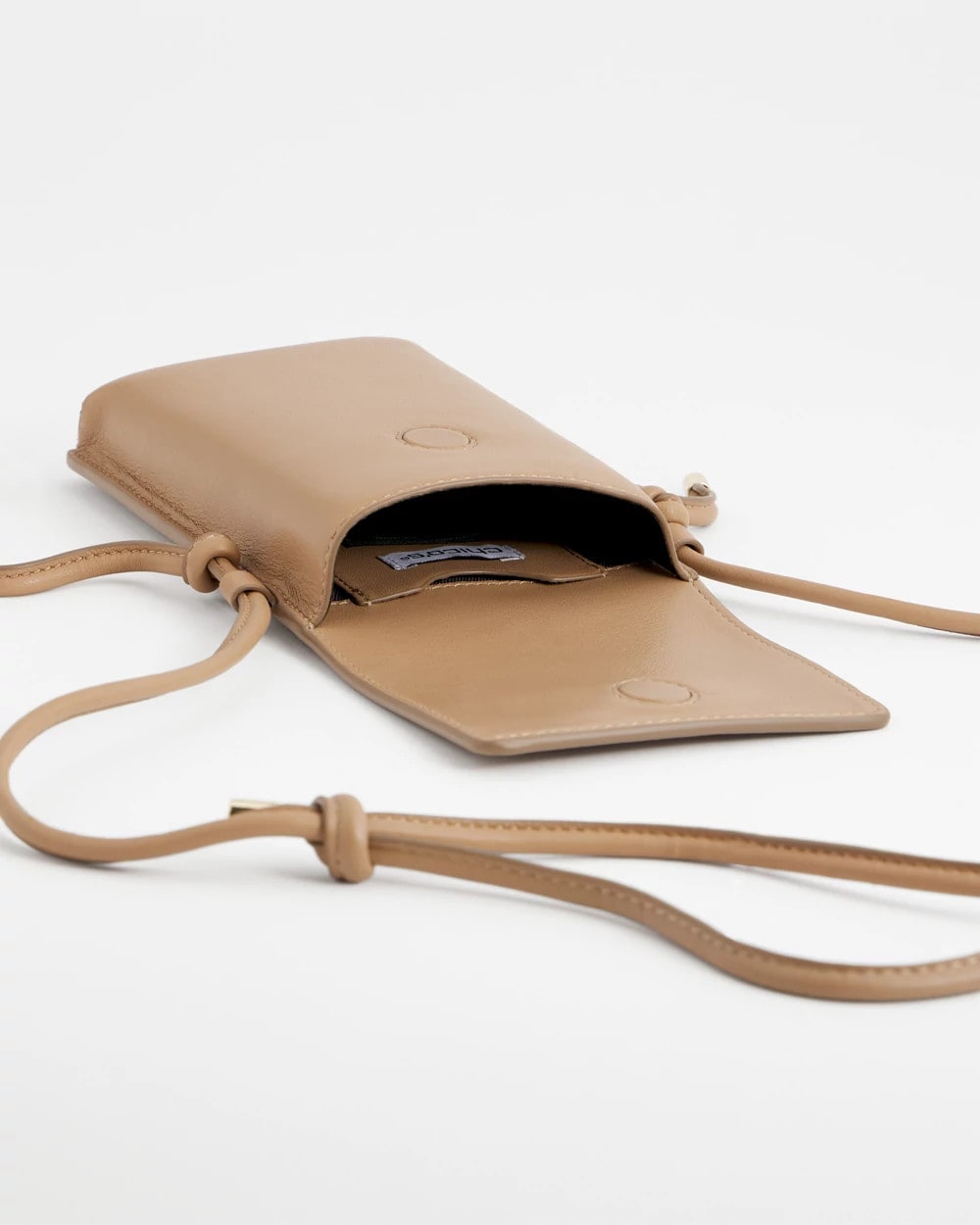 Chico's Leather Cross Body Phone Holder Bag Neutral