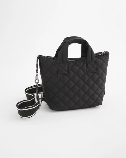 Chico's Quilted Cross Body Sport Tote Bag Black