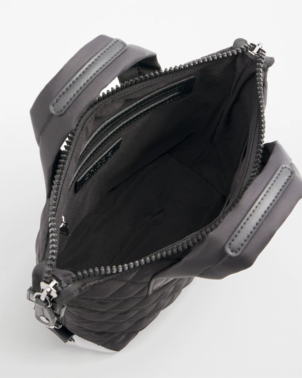 Chico's Quilted Cross Body Sport Tote Bag Black