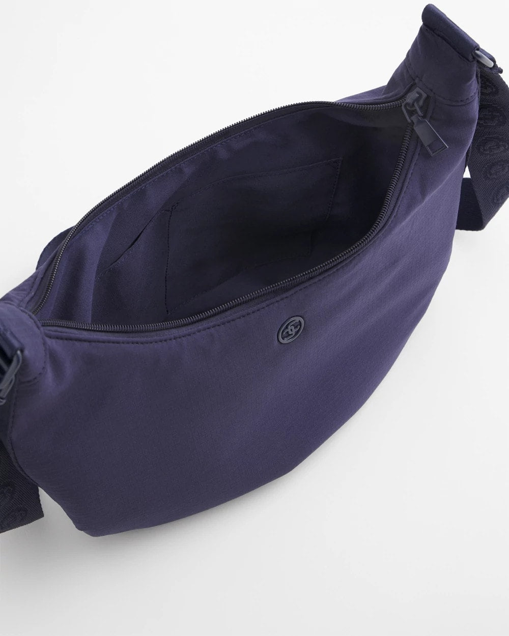 Chico's Ripstop Crescent Crossbody Sling Bag Passport Blue