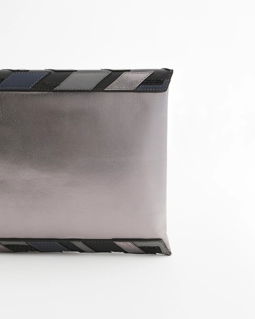 Chico's Embellished Envelope Clutch Metallic