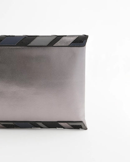 Chico's Embellished Envelope Clutch Metallic