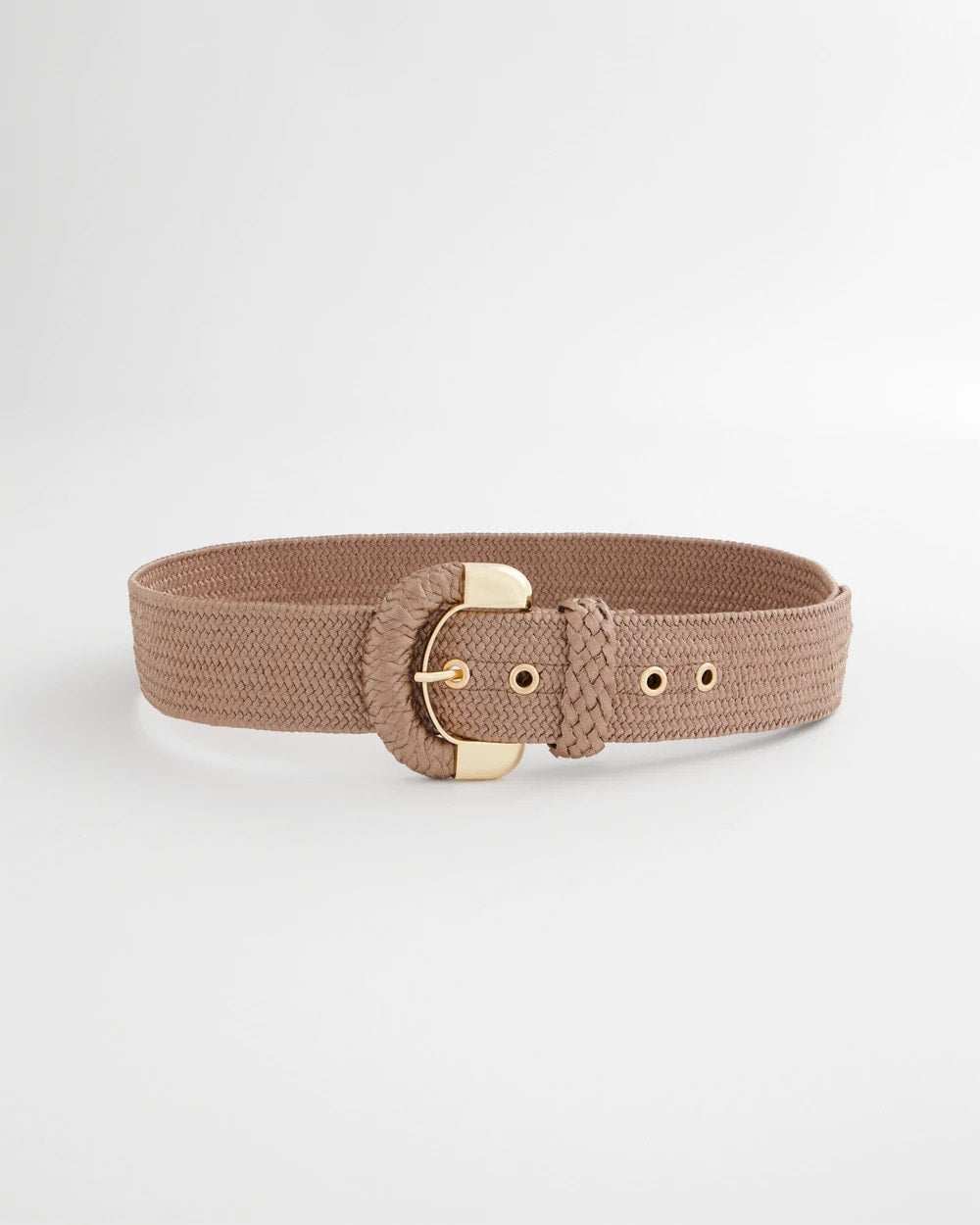 Chico's Satin Stretch Metal Belt Taupe