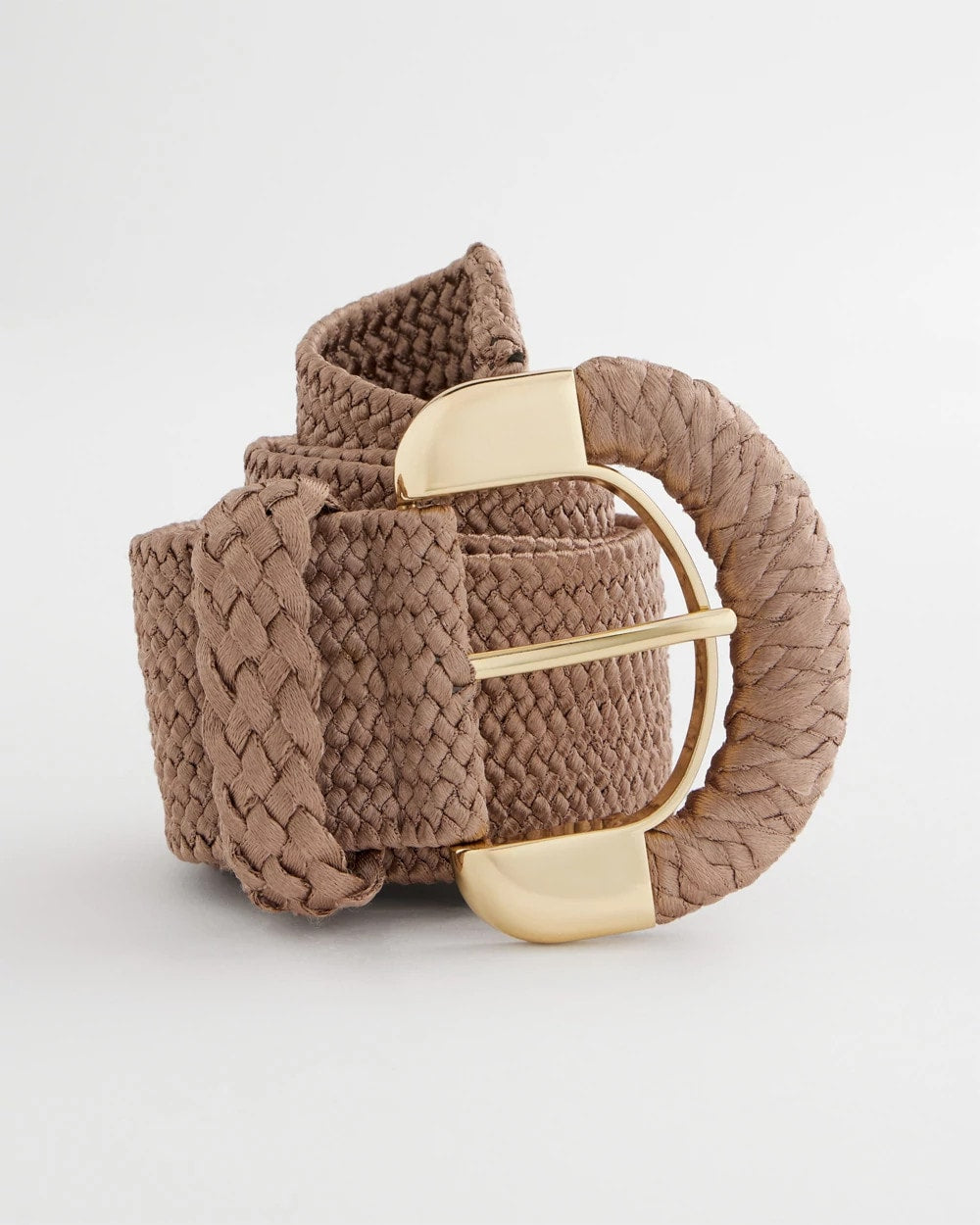 Chico's Satin Stretch Metal Belt Taupe