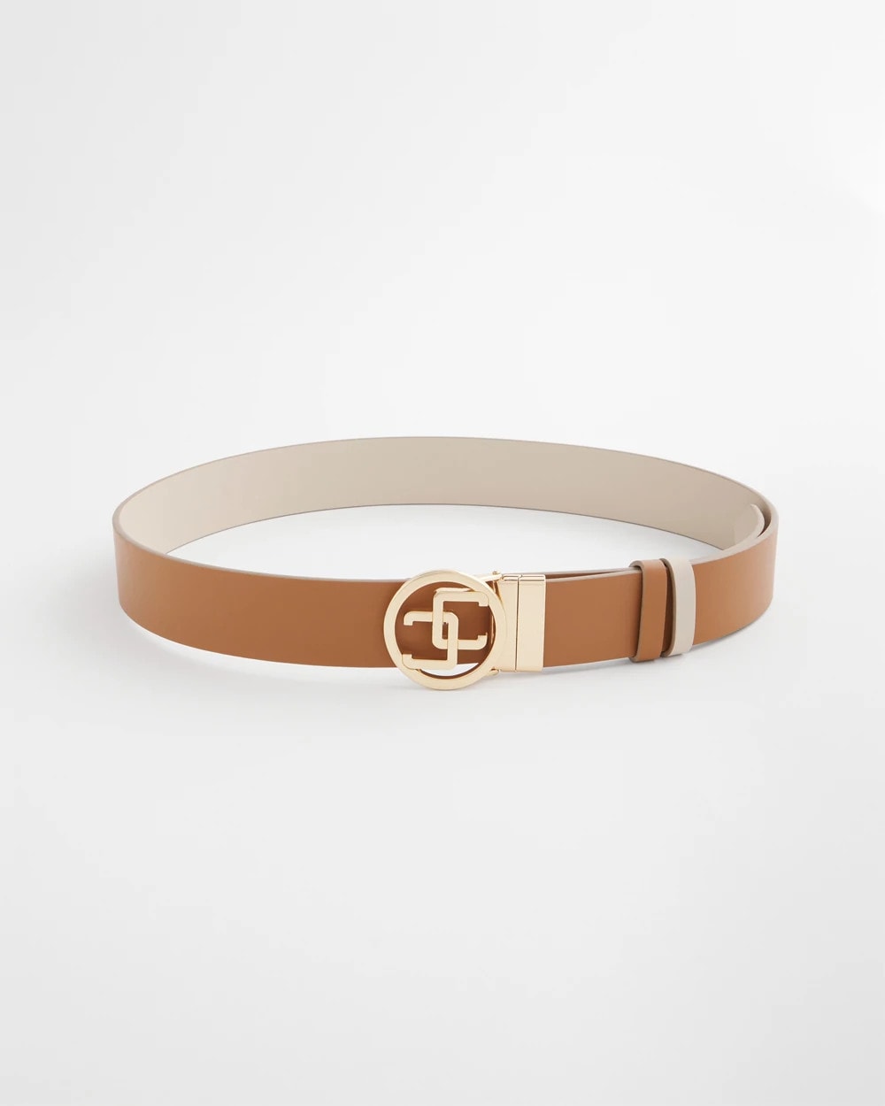 Chico's CC Reversible Double Keeper Belt Neutral