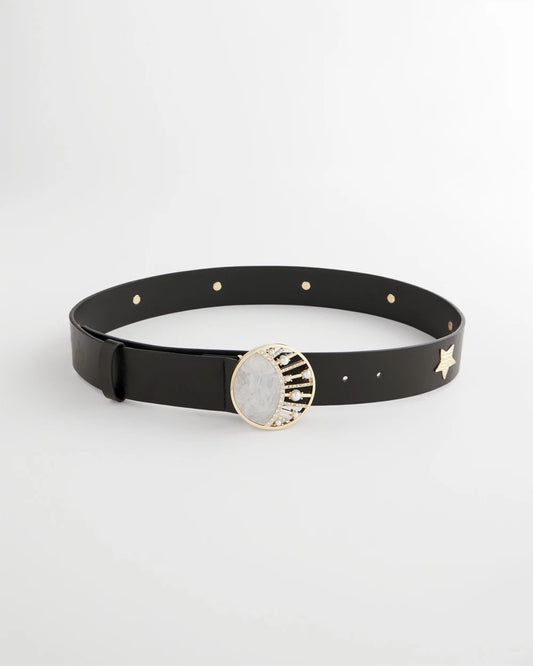 Chico's Moon & Stars Trouser Belt Black