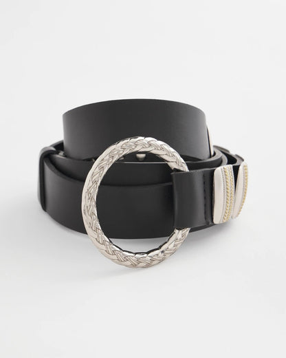 Chico's Mixed Metal Clasp Belt Black