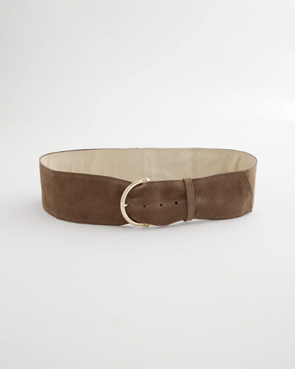 Chico's Suede Pull Through Sash Belt Topaz Smoke