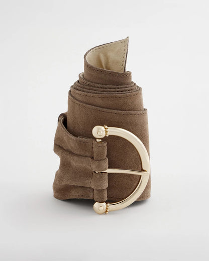 Chico's Suede Pull Through Sash Belt Topaz Smoke