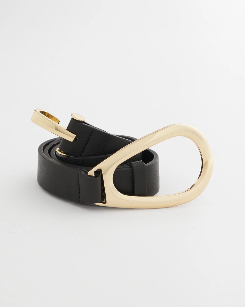 Chico's Interlock Buckle Slouch Belt Black