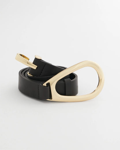 Chico's Interlock Buckle Slouch Belt Black