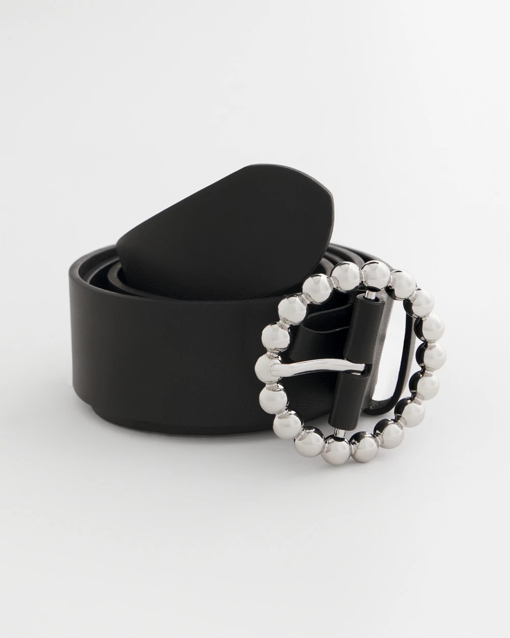 Chico's Silver Dot Trouser Belt Black/Silver