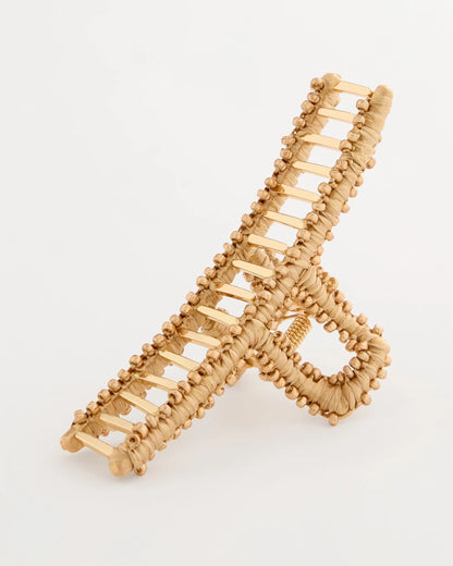 Chico's Raffia Hair Clip Metallic