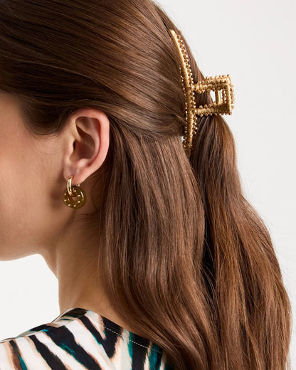 Chico's Raffia Hair Clip Metallic