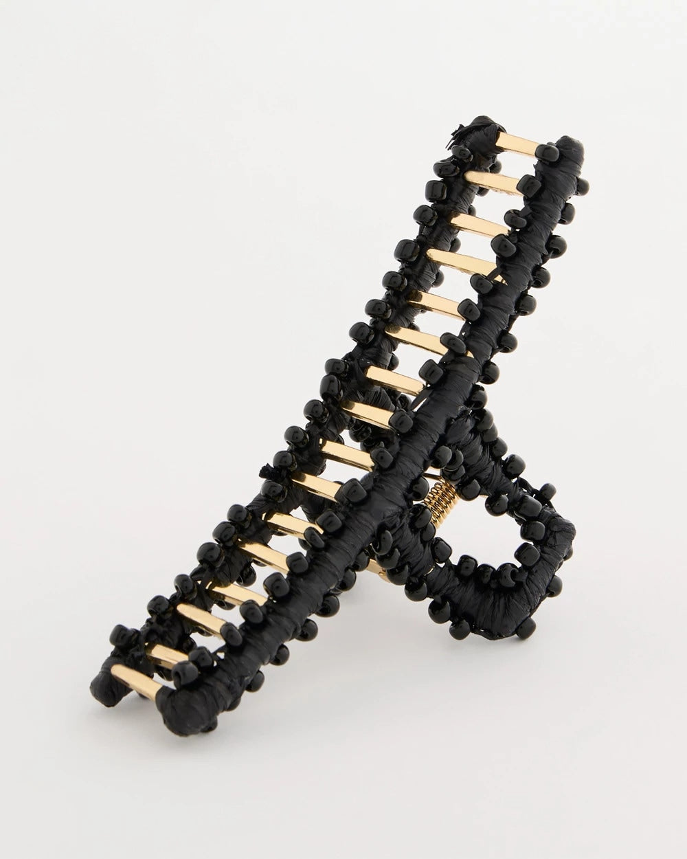 Chico's Black Raffia Hair Clip Black